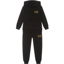 EA7 Boy's Cotton Tracksuit - Black