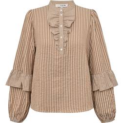 A View Karin Blouse - Brown/White