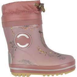 Mikk-Line Winter Rubber Boots - Rose Brown with Flowers