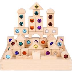 Private Label Wooden Gem Building Blocks Set 50pcs