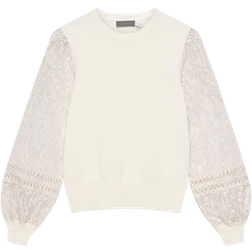 Mint Velvet Embroidered Sleeve Jumper - Ivory