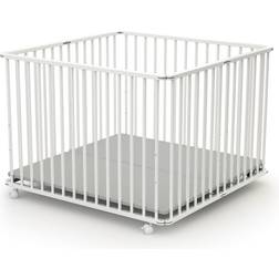 Webaby Parque Grande Para Bebe Plegable Blanco Y Gris