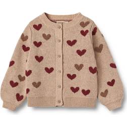 Wheat Jacquard Hearts Cardigan - Offwhite (0566k-572 -3191)