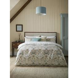 William Morris At Home Strawberry Thief Set Double - Duvet Cover Beige, Multicolour