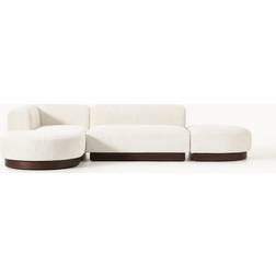 Westwing Collection Natalie Teddy-Bouclé Off White/Dark Beech Wood Soffa 337cm 3-sits