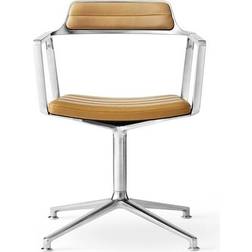 Vipp 452 Swivel Sand Leather Lounge Chair