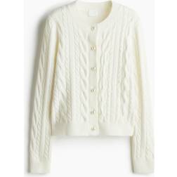 H&M Ladies White Cable-knit cardigan