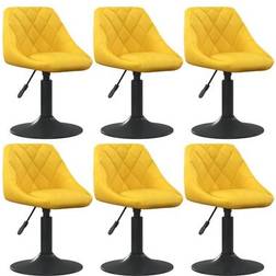 vidaXL 3088809 Mustard Yellow Kitchen Chair 77.5cm 6pcs