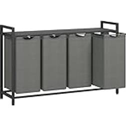 Vasagle Laundry Basket BLH401G01 3 Pull-Out Black Grey