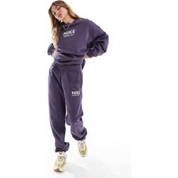 Nike Swoosh fleece joggers in dark purple