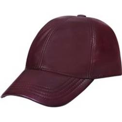 Infinity Leather Real Nappa Adjustable Golf Snapback Plain Baseball Cap Hat Burgundy One