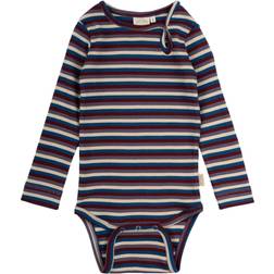Petit Piao Modal Bodysuit - Dark Cherry Multi Stripe (PP331)