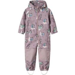 Name It Alfa08 Softshell Regenpak - Lichtblauw/Lichtgroen/Mauve/Lichtoranje