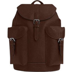 Coach Warner Backpack - Pebbled Leather/Silver/Maple