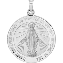 Finest Gold Polished Miraculous Solid Medal Pendant - White Gold