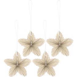 Scandi Living Twinkle Ornaments 4-Pack - Gold Striped Christmas Tree Ornament 4pcs