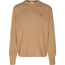 Lacoste Carded Wool Crew Neck Sweater - Brown