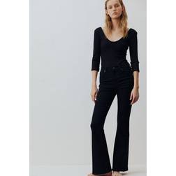 H&M Dame Sort Flared Ultra High Jeans