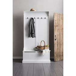 Noa and Nani Brittany Hallway Bench White Shoe Rack 95.6x180cm