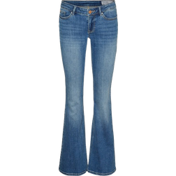 Vero Moda Sigi Low Rise Flared Fit Jeans - Blue/Medium Blue Denim