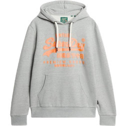 Superdry Neon Hoodie - Athletic Grey Marl