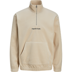 Jack & Jones Vesterbro Printed Fleece Sweatshirt - Beige/Oatmeal