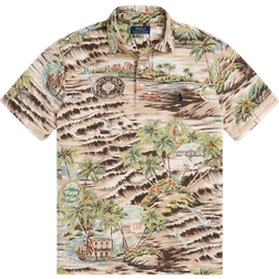 Polo Ralph Lauren Classic Fit Beach Print Mesh Polo Shirt - Playa De Havana