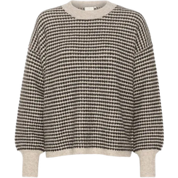 Kaffe Kaellery Pullover - Feather Grey/Black Structure