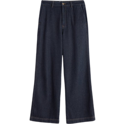 Seasalt Cornwall Sennen Cove Wide Leg Jeans - Dark Wash Grain