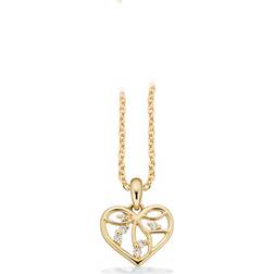 Scrouples Hjärta 14 Karat Guld Hänge Med Diamanter 0.05 Carat