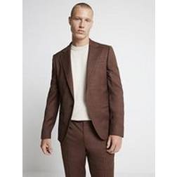River Island Skinny Fit Single Breasted Suit Jacket - Red