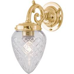 Karlskrona Lampfabrik Topelius Polished Brass/Transparent Väggarmatur
