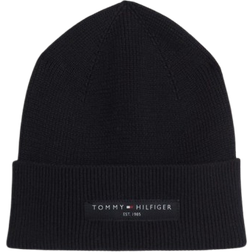 Tommy Hilfiger Logo Patch Turn Up Beanie - Black