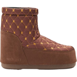 Moon Boot No Lace Quilted Boots - Brown