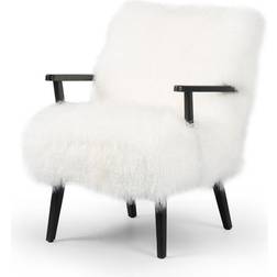 Everly Quinn Mazzie Upholstered Whhite Armchair 32"