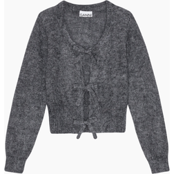 Ganni Light Mohair Tie String Cardigan - Paloma Melange