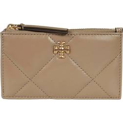 Tory Burch Kira Diamond Quilt Zip Card Case - Taupe Oak