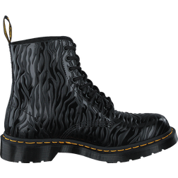 Dr. Martens 1460 Pascal Zebra Emboss Smooth Leather Ankle Boots - Black