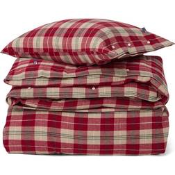 Lexington Checked Cotton Flannel Bedding Dynebetræk Beige, Hvid, Grøn, Rød (210x150cm)