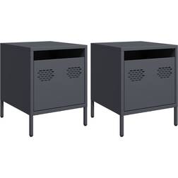 vidaXL 851249 Anthracite Grey Bedside Table 39x35cm 2pcs