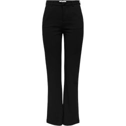 Only Pantalon Droite Taille Mi-Haute Femme - Noir