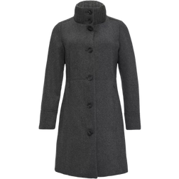 s.Oliver Twill Coat with Knitted Stand Up Collar and Pockets - Dark Gray