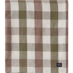 Lexington Checked Linen/Cotton Tablecloth Brown, Green (250x150cm)