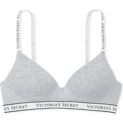 Victoria's Secret The T-shirt Lightly Lined Wireless Cotton Bra - Heather Grey