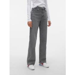 Vero Moda Vmtessa High Rise Wide Fit Jeans - Grey