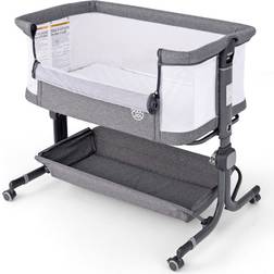 Costway Baby Bassinet Bedside Sleeper with 6-Level Adjustable Height 25x34.5"