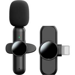 Evermart Trådløs Lavalier Clip-on Mikrofon med Vindhætte til iPhone, Lightning Stik