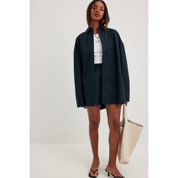 NA-KD Baumwollshorts Mit Elastischem Bund - Navy