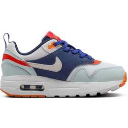 Nike Air Max 1 SE EasyOn PSV - Light Silver/Midnight Navy/Astronomy Blue/Total Orange
