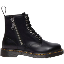 Dr. Martens 1460 Zip Smooth Leather Lace Up Boots - Black